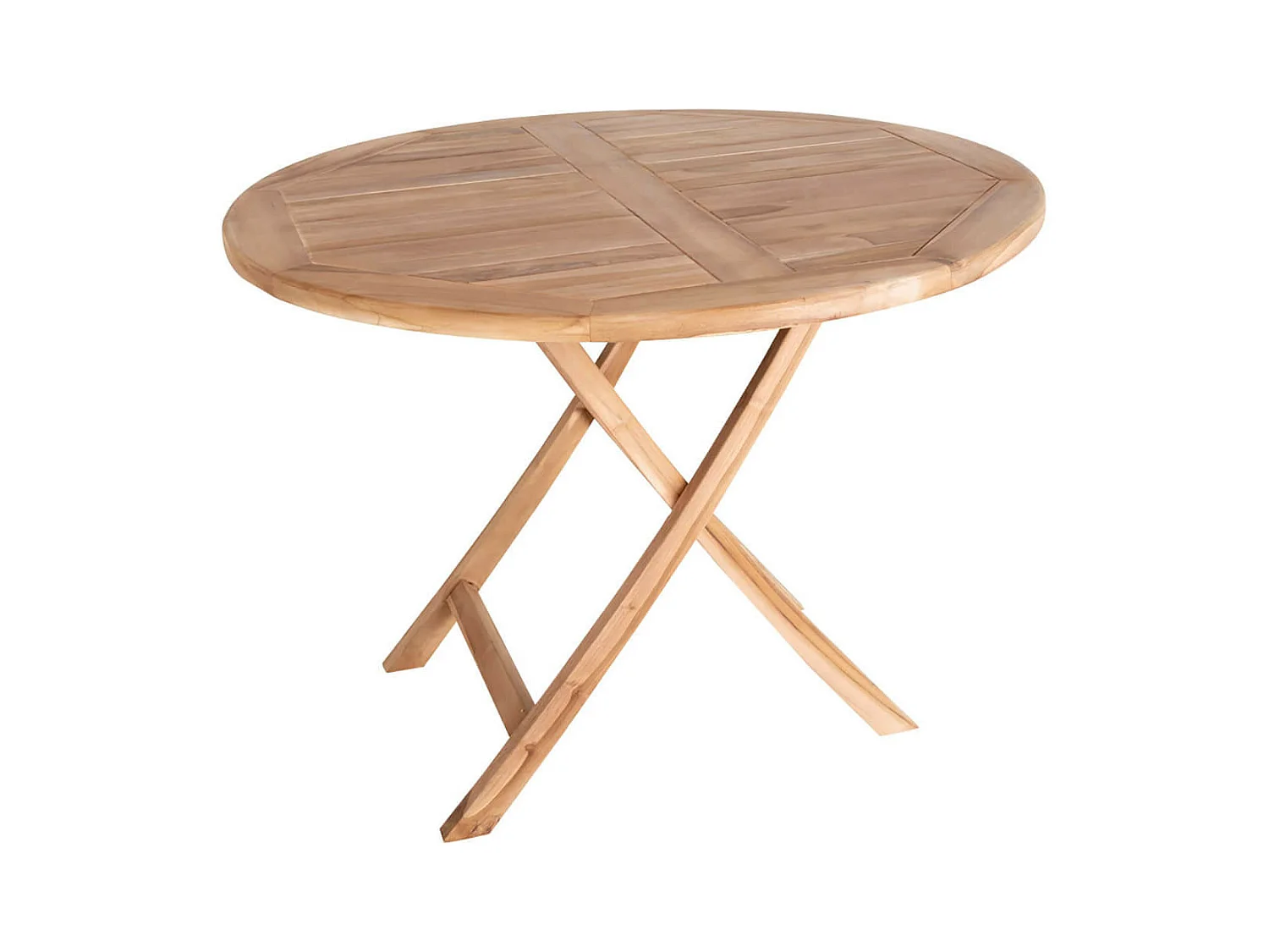 DESTIN - Table Jardin Ronde Ø100cm Teck Naturel