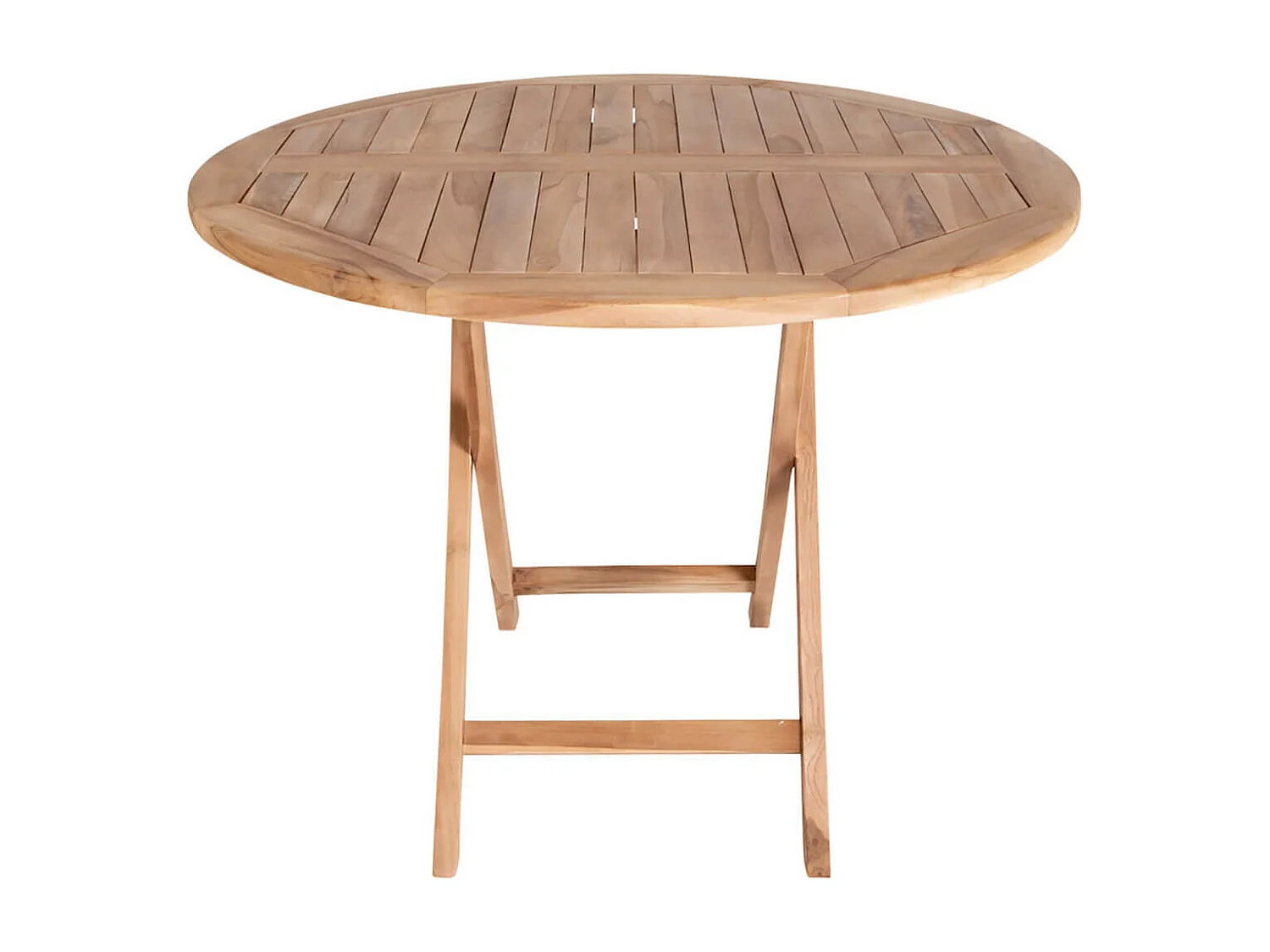 DESTIN - Table Jardin Ronde Ø100cm Teck Naturel