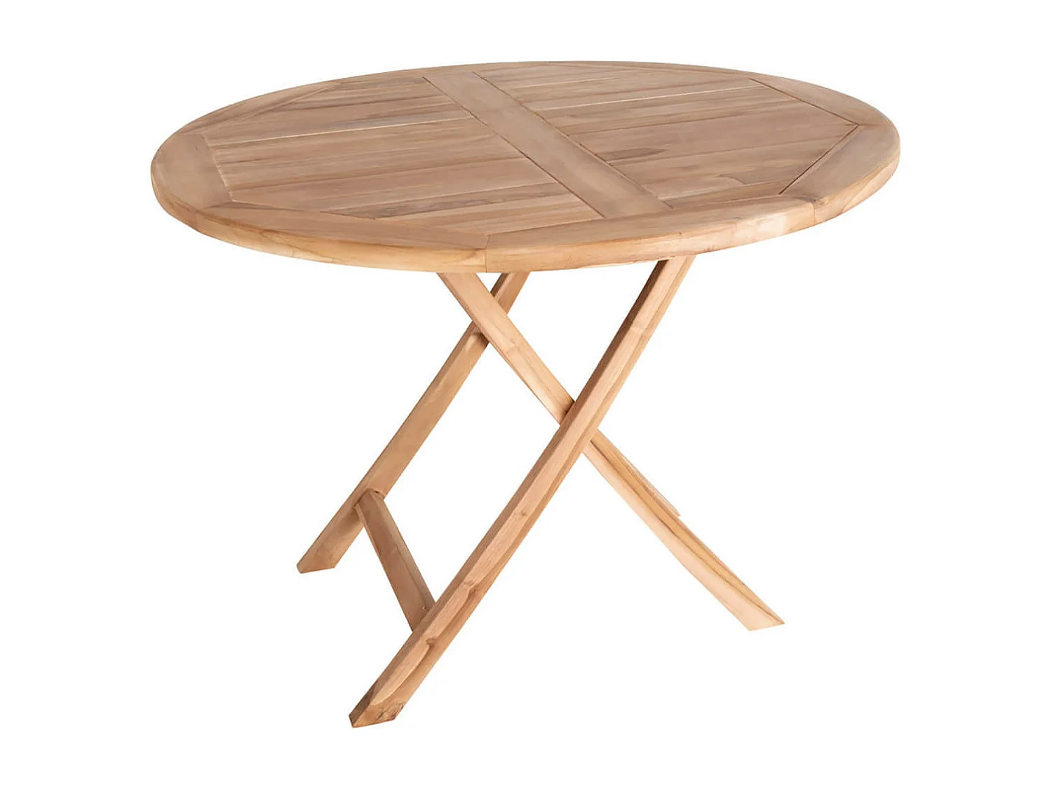 DESTIN - Table Jardin Ronde Ø100cm Teck Naturel