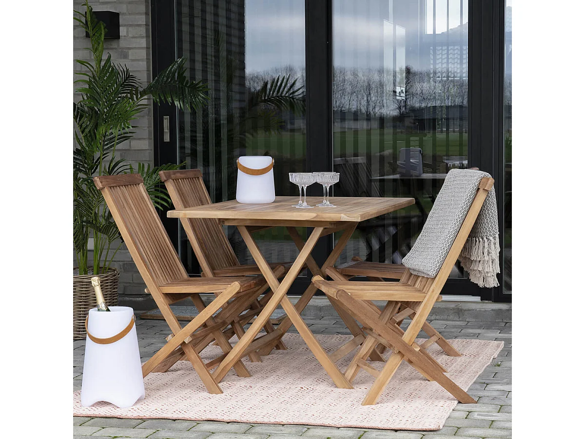DESTIN - Table Jardin Rectangulaire 120cm Teck Naturel