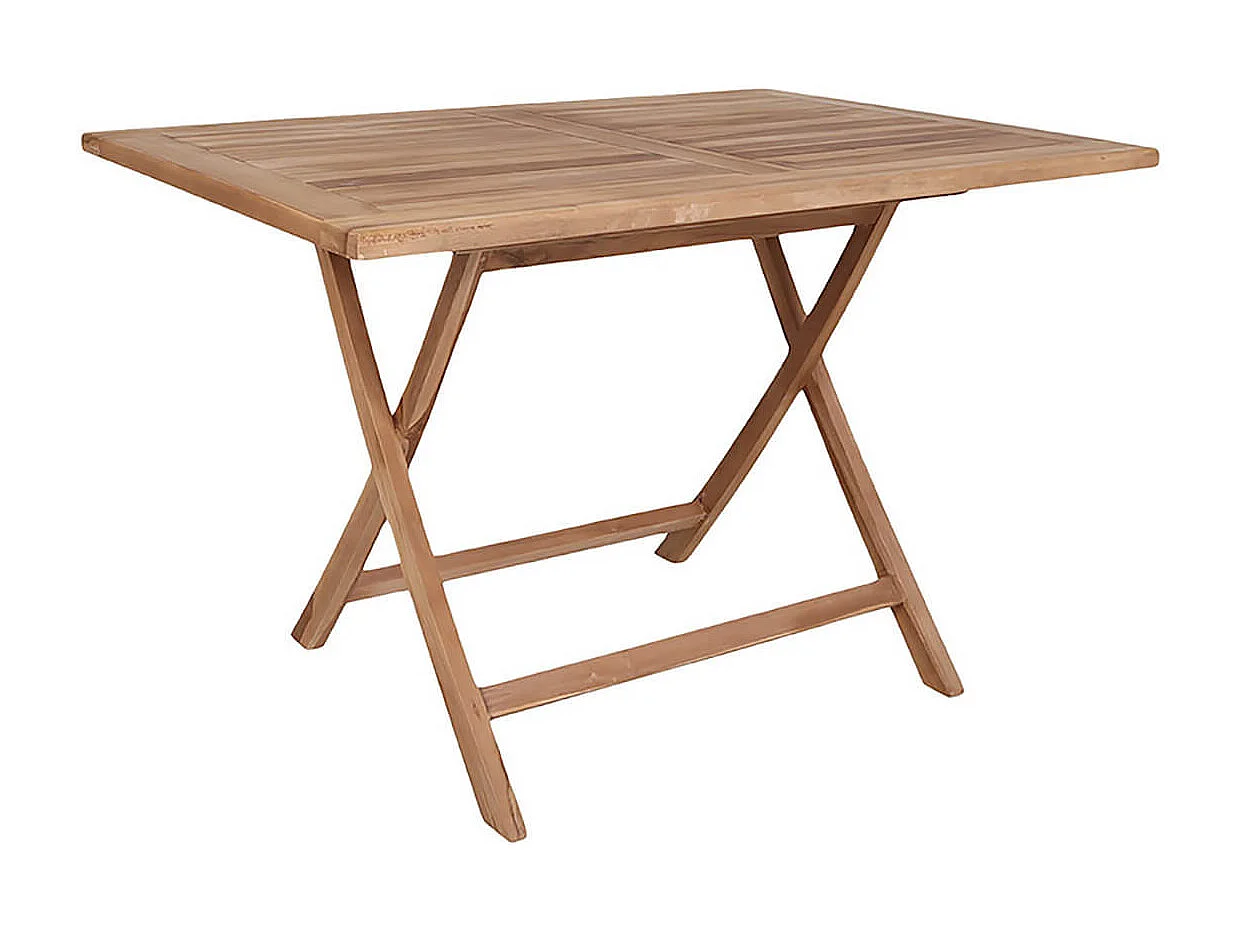 DESTIN - Table Jardin Rectangulaire 120cm Teck Naturel