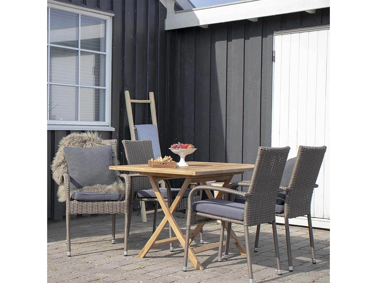 DESTIN - Table Jardin Rectangulaire 120cm Teck Naturel