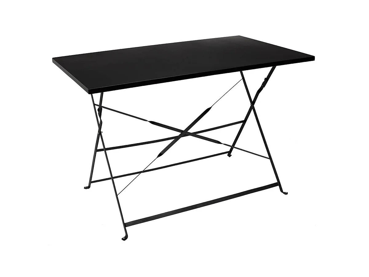 MALAM - Table de Repas Rectangulaire Pliante Noire