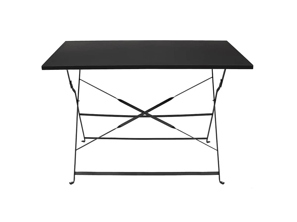MALAM - Table de Repas Rectangulaire Pliante Noire