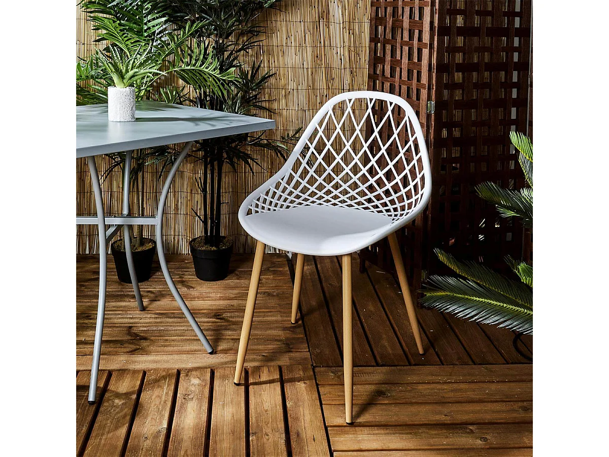 TRESSIE - Lot de 4 Chaises Blanches Coque Arrondie