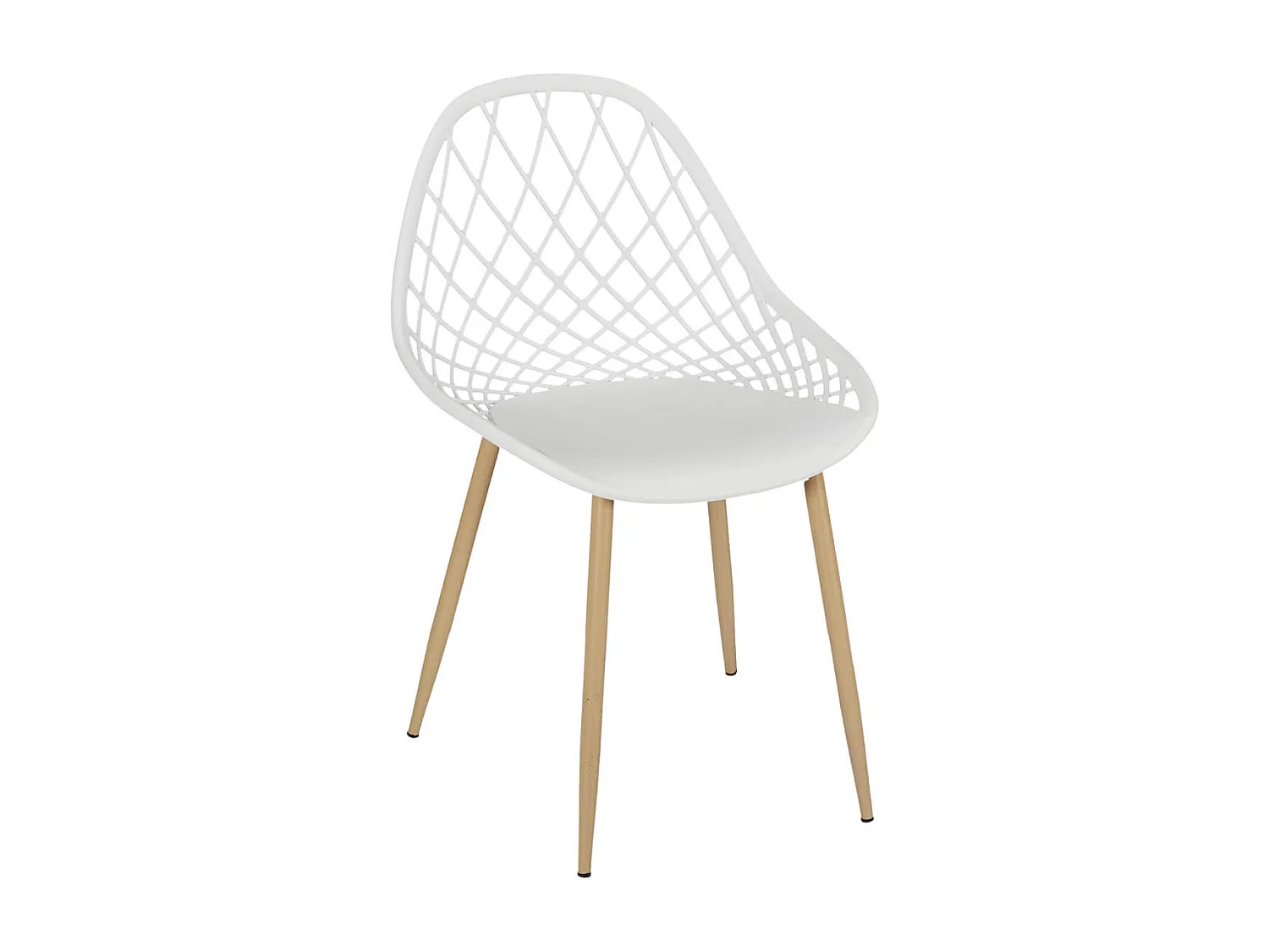 TRESSIE - Lot de 4 Chaises Blanches Coque Arrondie