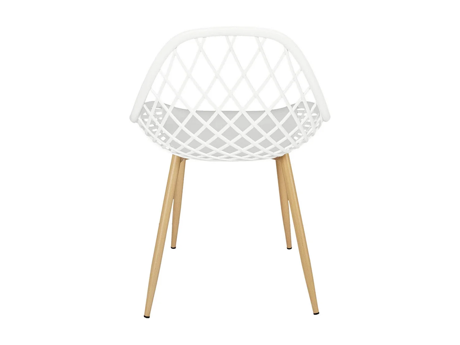 TRESSIE - Lot de 4 Chaises Blanches Coque Arrondie