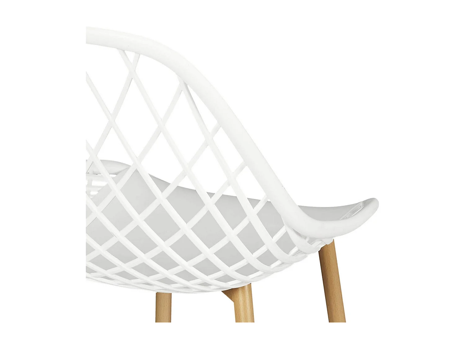 TRESSIE - Lot de 4 Chaises Blanches Coque Arrondie