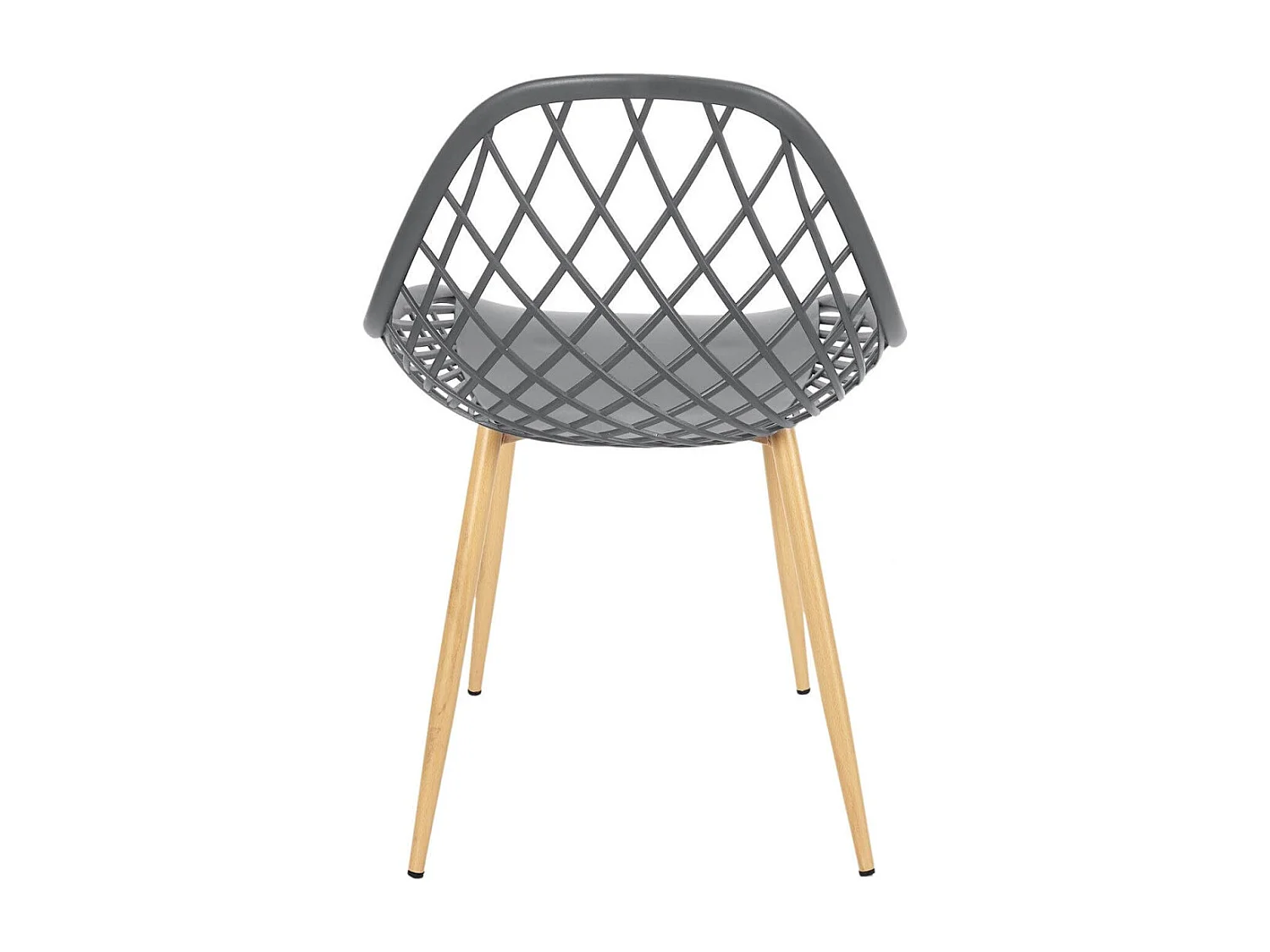 TRESSIE - Lot de 4 Chaises Grises Coque Arrondie