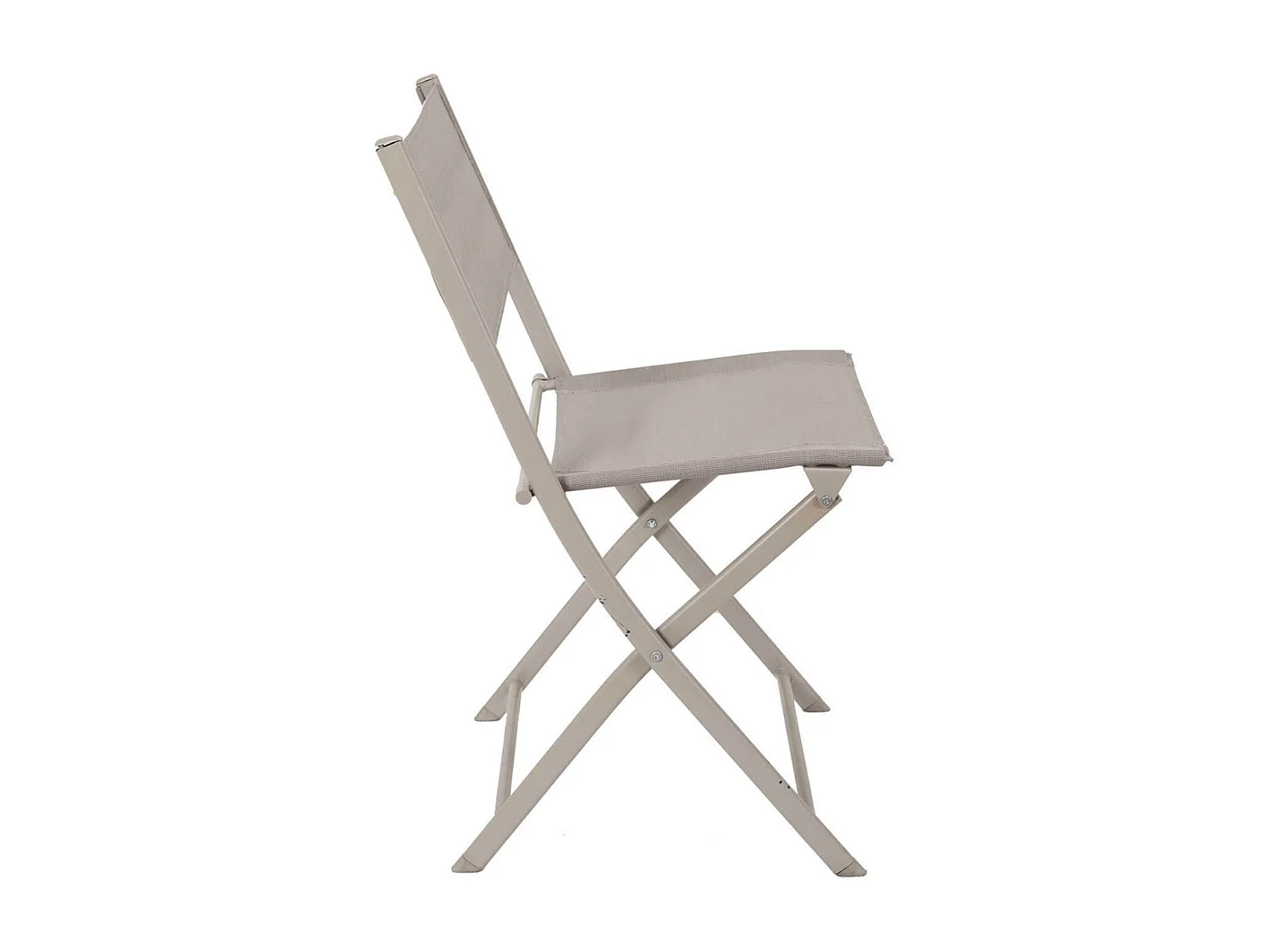 MELOM - Lot de 4 Chaises Pliantes Textilène Gris Taupe