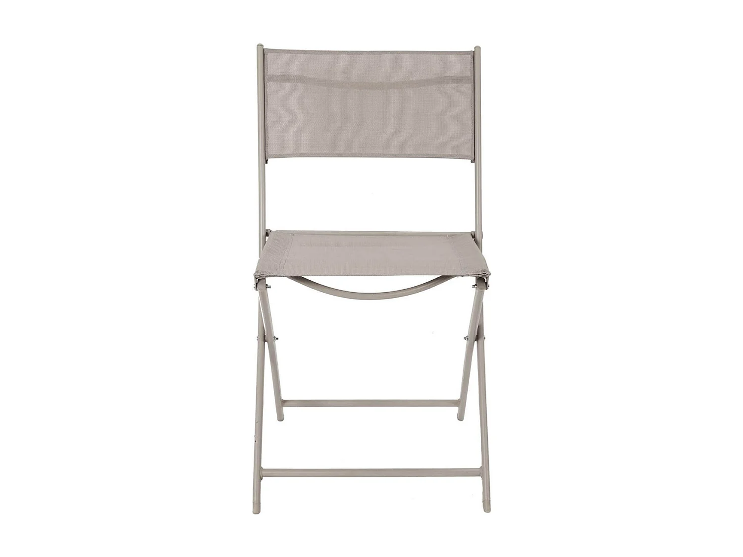 MELOM - Lot de 4 Chaises Pliantes Textilène Gris Taupe