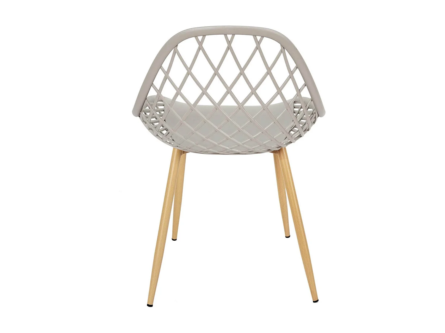 TRESSIE - Lot de 4 Chaises Gris Taupe Coque Arrondie