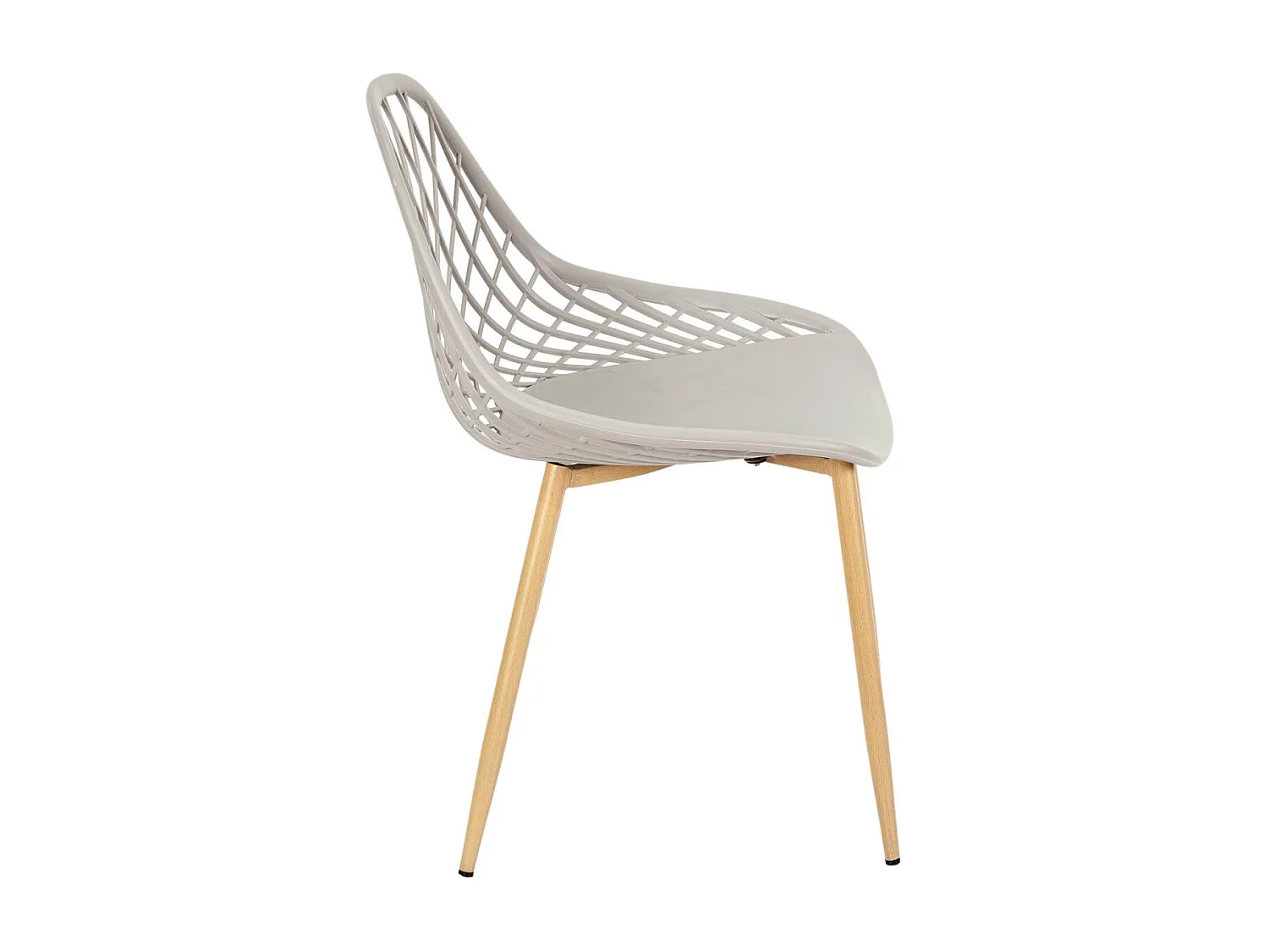 TRESSIE - Lot de 4 Chaises Gris Taupe Coque Arrondie