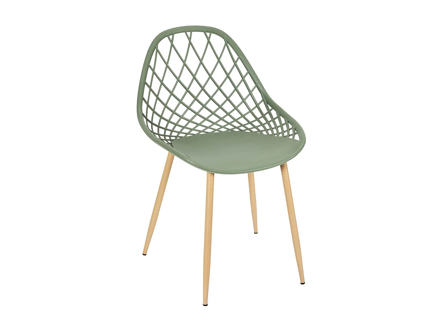 TRESSIE - Lot de 4 Chaises Vertes Coque Arrondie