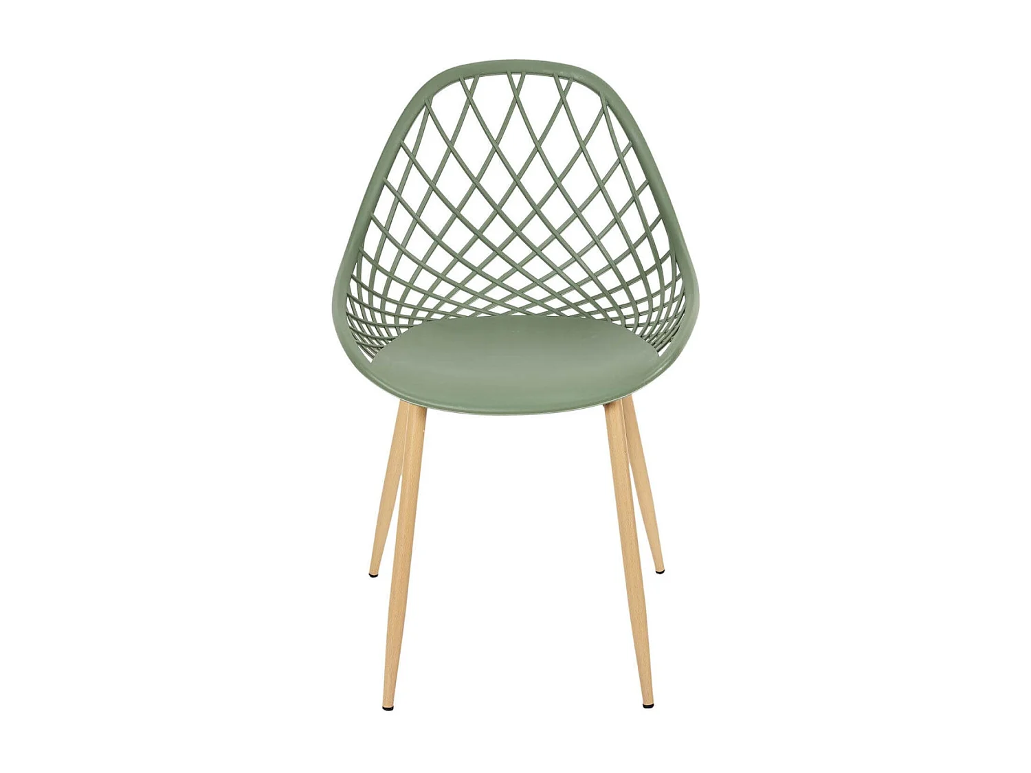 TRESSIE - Lot de 4 Chaises Vertes Coque Arrondie