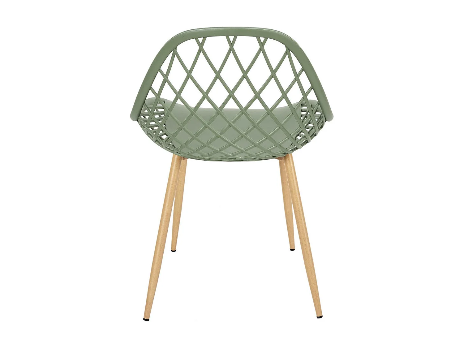 TRESSIE - Lot de 4 Chaises Vertes Coque Arrondie