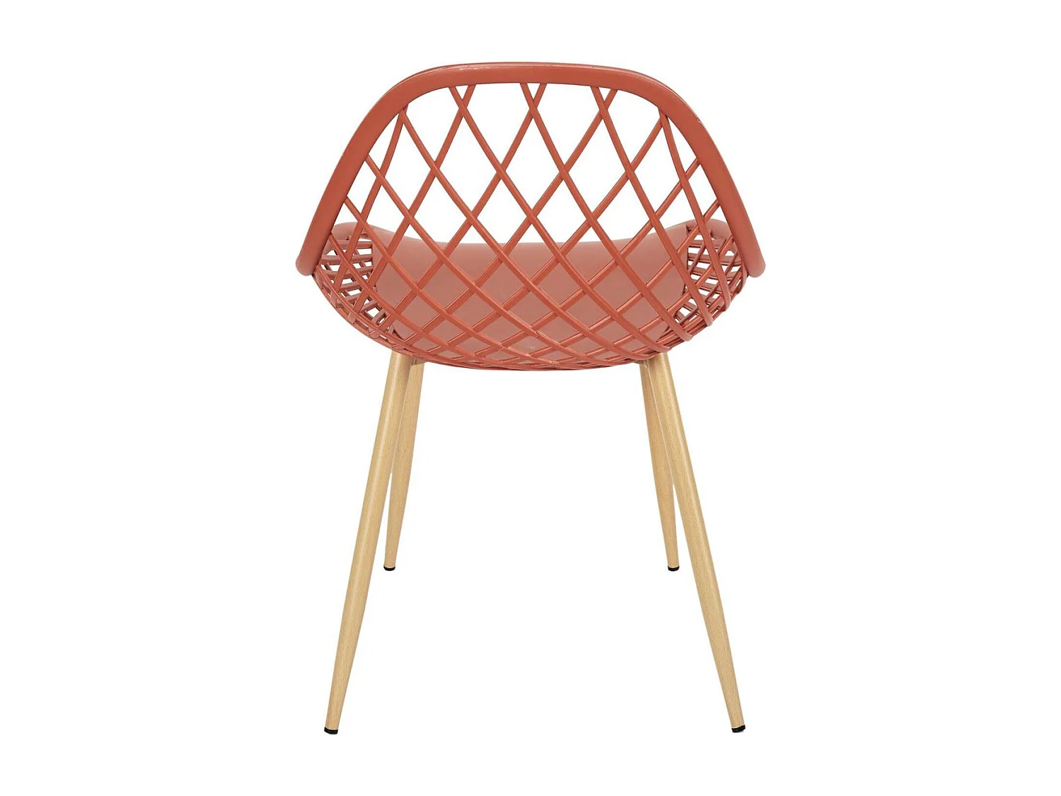 TRESSIE - Lot de 4 Chaises Terracotta Coque Arrondie