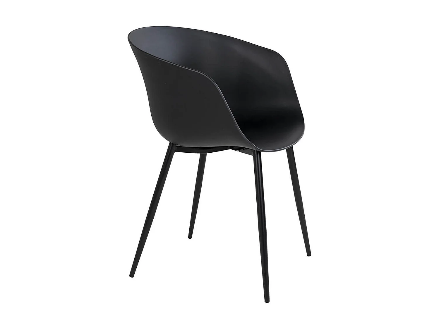 MONTANA - Lot de 6 Chaises PolyPropylène Noir et Pieds Acier