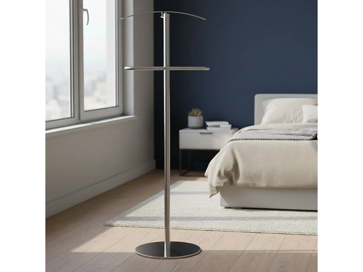 VALIA - Valet de Nuit en Inox Gris