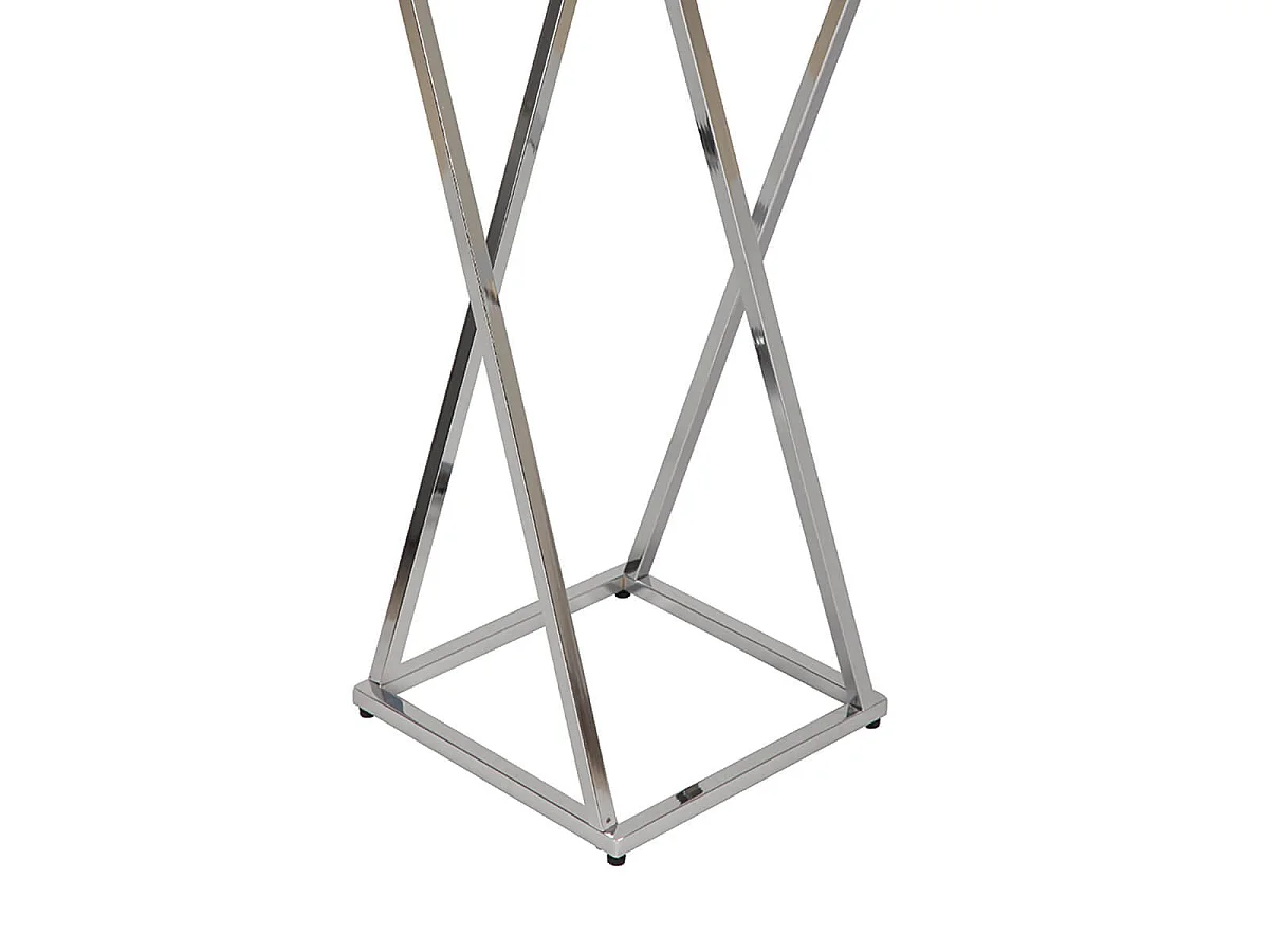 SHANE - Sellette H75 cm en Acier Chromé et Plateau en Verre