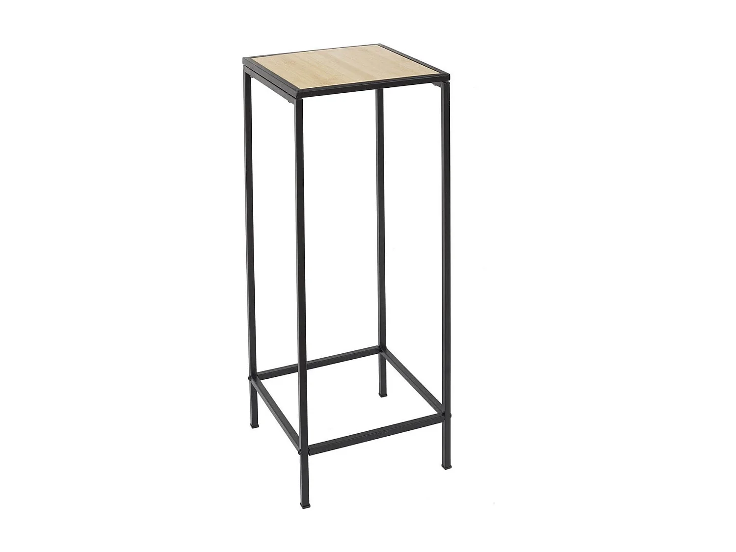 MOTSO - Sellette Métal Noir Plateau en Bambou