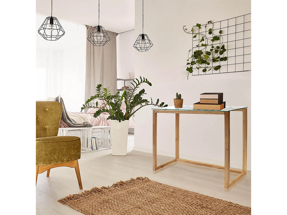 VERANE - Console Rectangulaire Plateau Verre