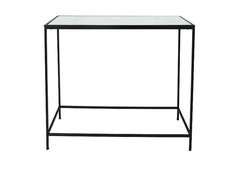 MOTSA - Console Plateau Verre Imitation Marbre