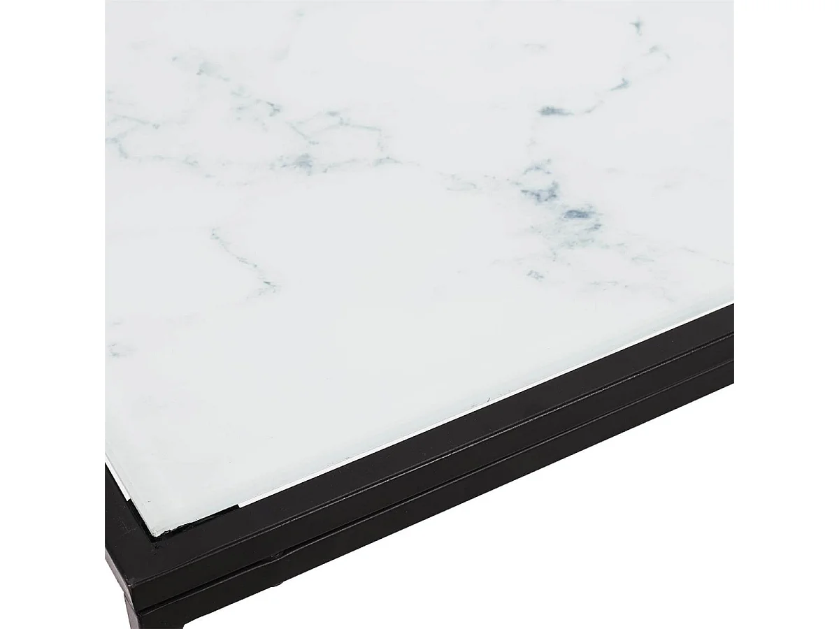 MOTSA - Console Plateau Verre Imitation Marbre