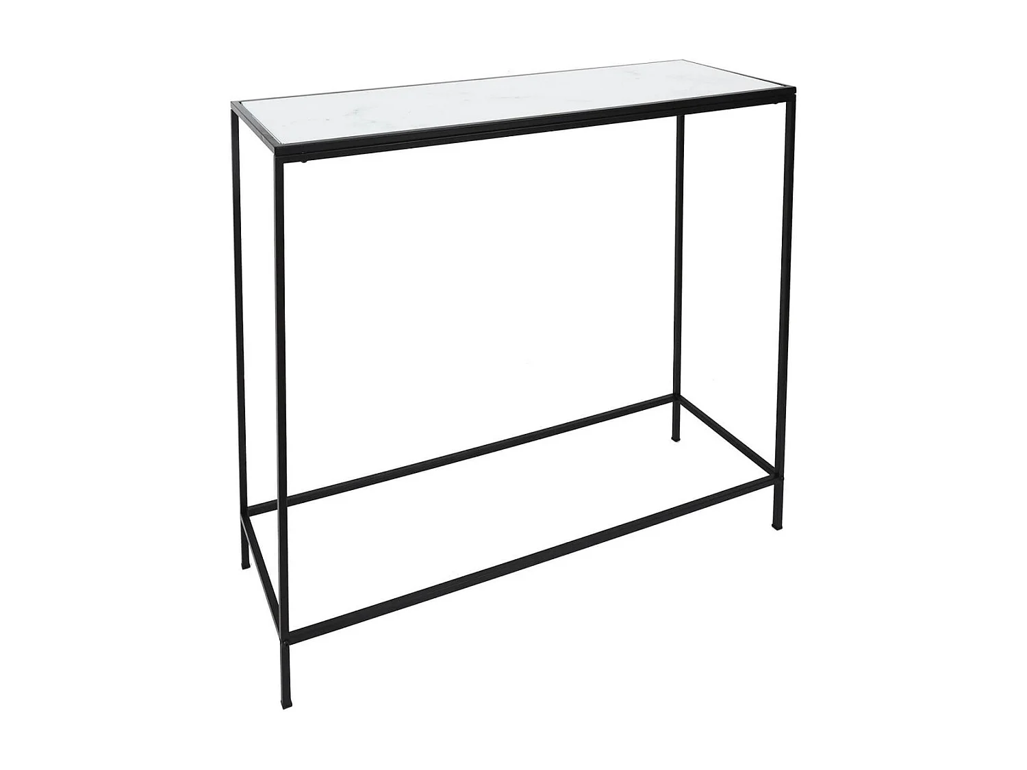 MOTSA - Console Plateau Verre Imitation Marbre