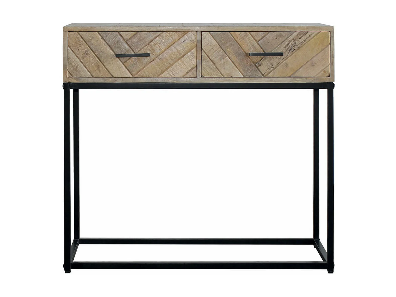 MANKO - Console 2 Tiroirs en Manguier Massif