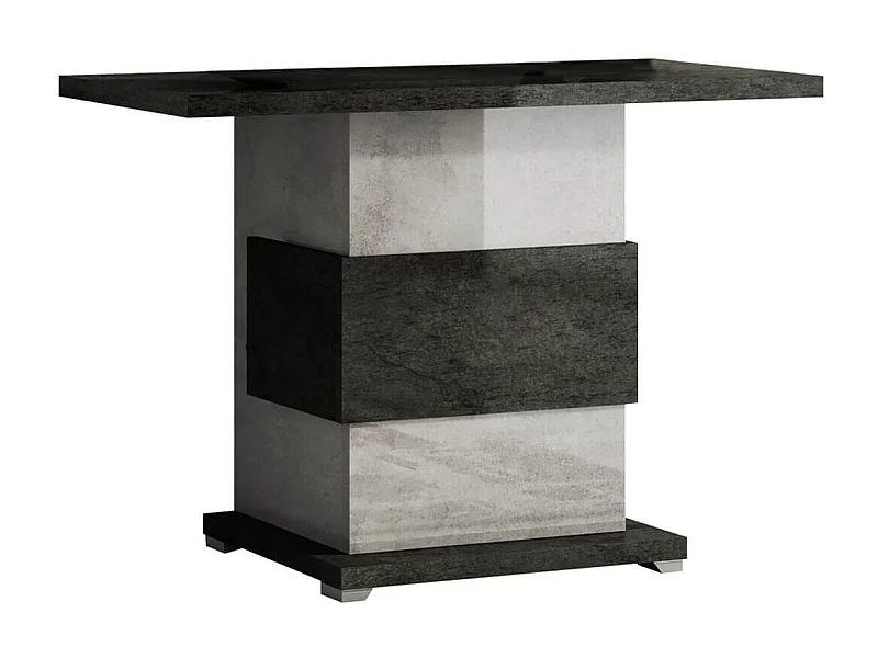 HOFFMAN - Console 110cm 1 Pied Central Gris Aspect Pierre
