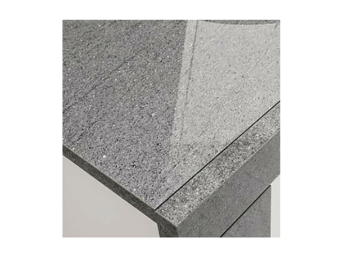 LUNA - Meuble TV 2 Portes et Niche Gris Finition Brillante