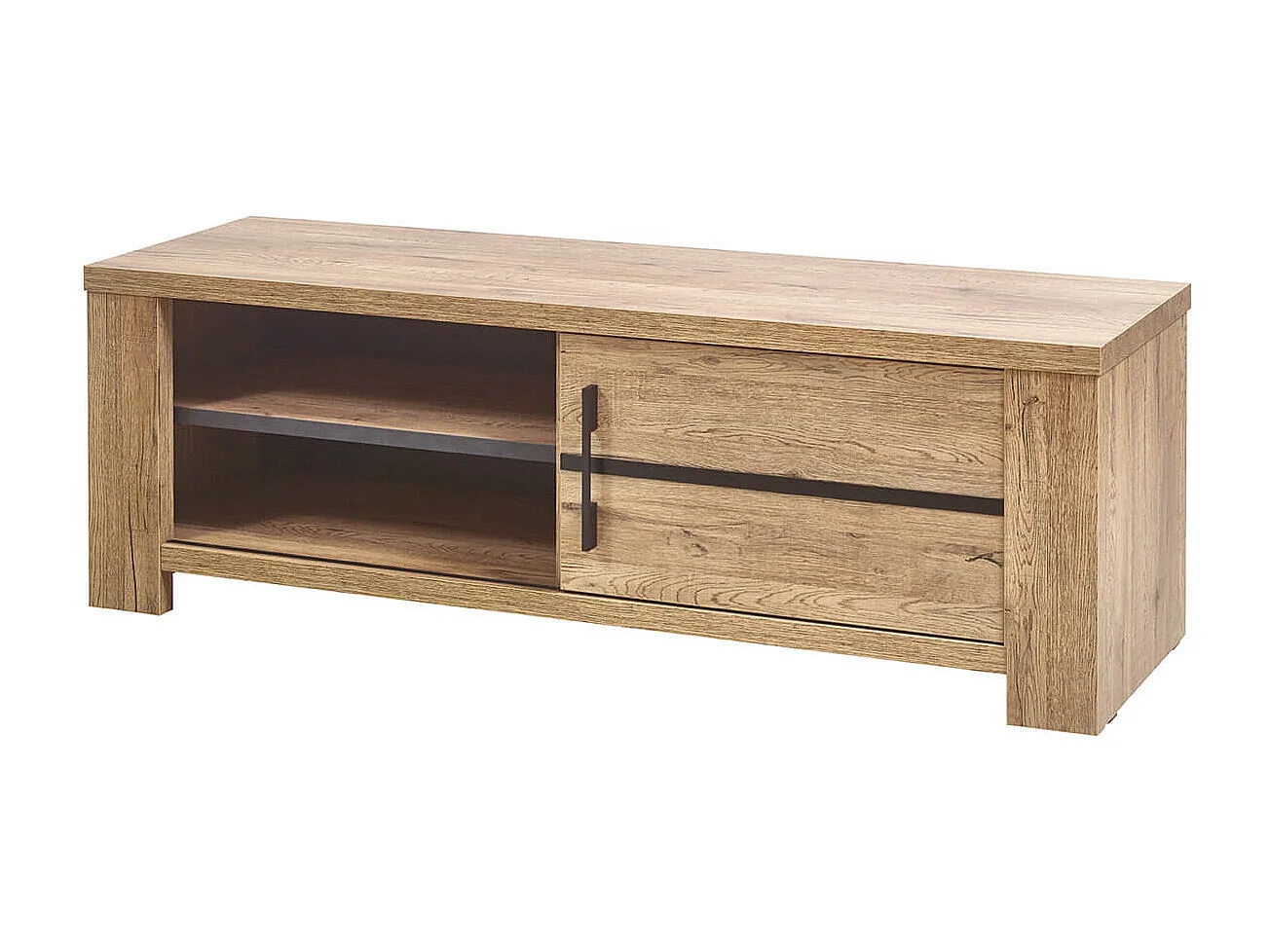 NILLA - Meuble TV avec Porte Coulissante Aspect Bois