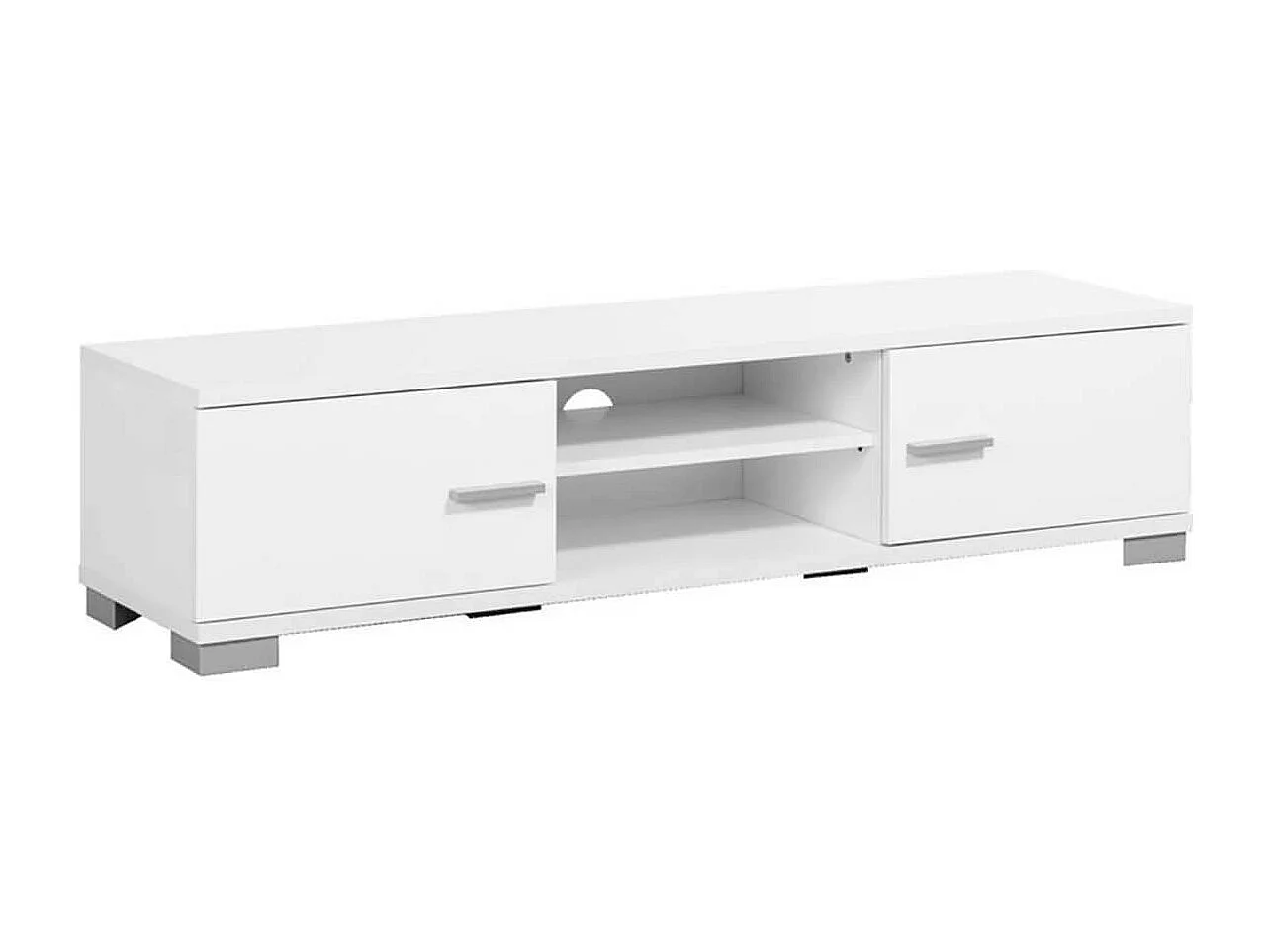 PARADISE - Meuble TV 2 Portes 140cm Blanc