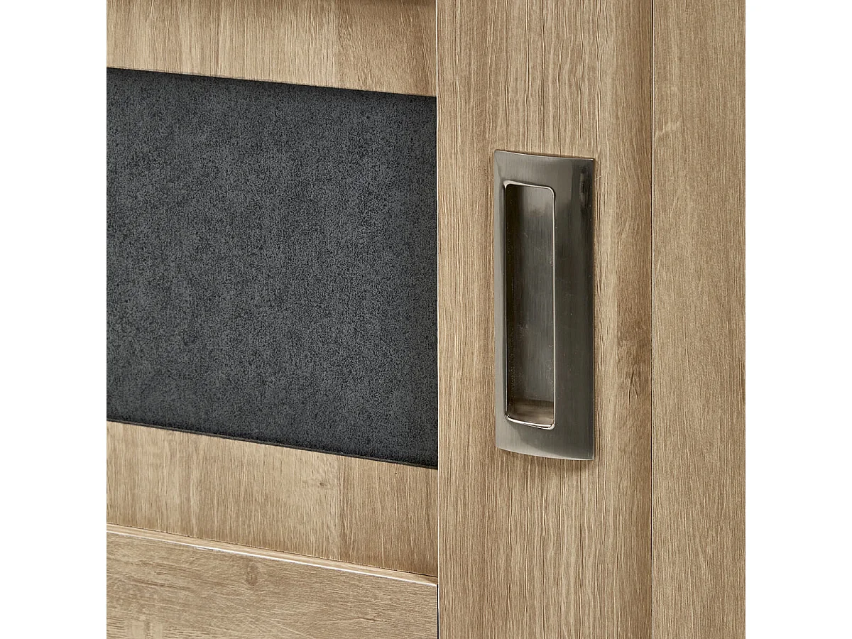 IRIS - Meuble TV 1 Porte Coulissante Imitation Bois