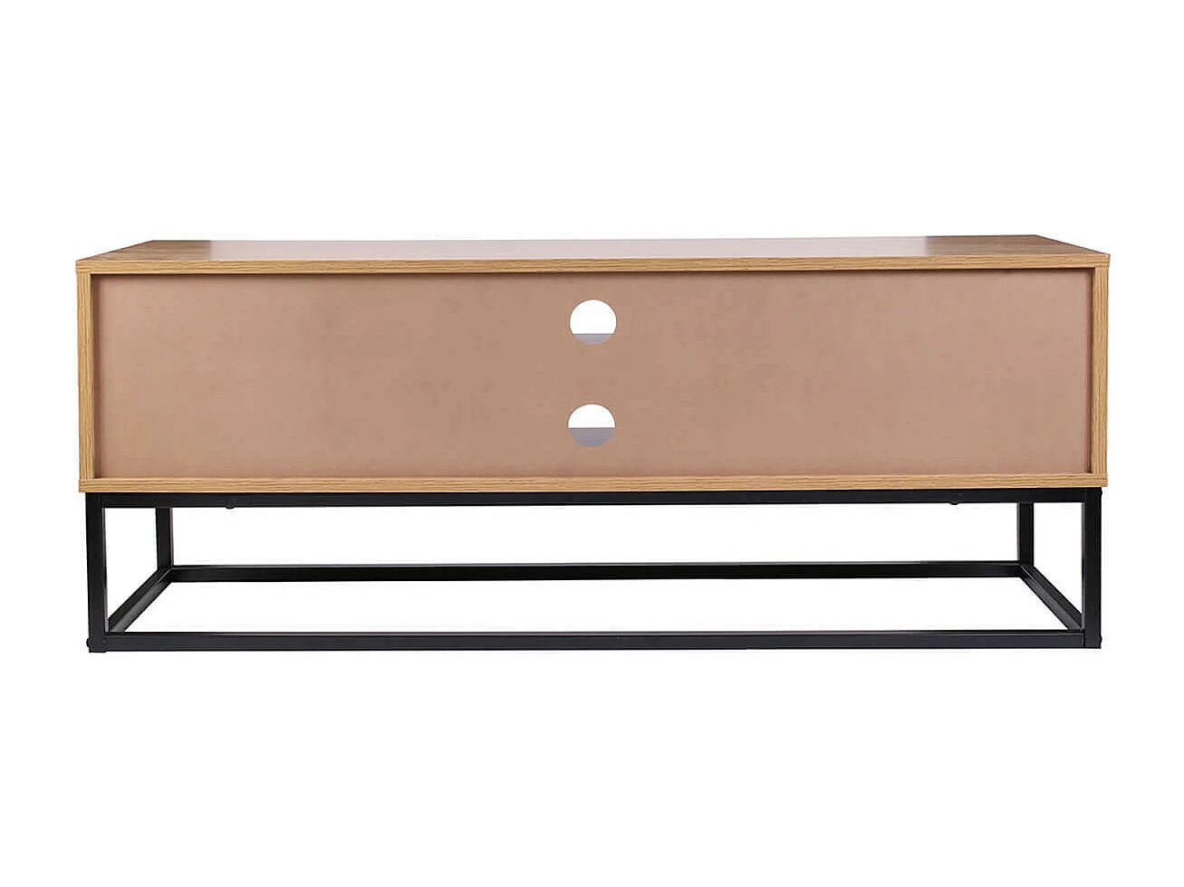 ABRIL - Meuble TV 2 Portes Aspect Bois et Pieds Métal