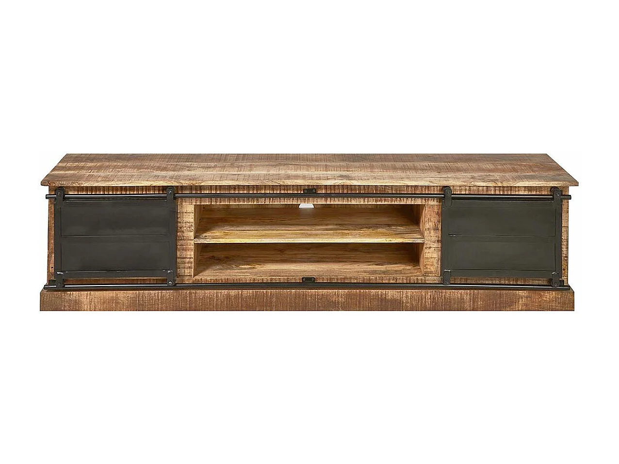 SUMATRA - Meuble TV Manguier et Métal Noir