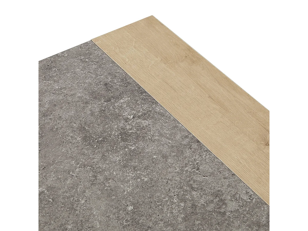 FANNY - Meuble TV 2 Portes Aspect Bois et Pierre