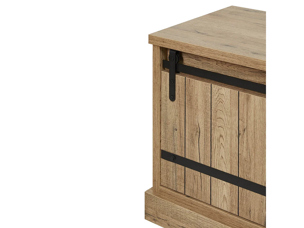 CEDRA - Meuble TV Industriel 2 Portes Coulissantes