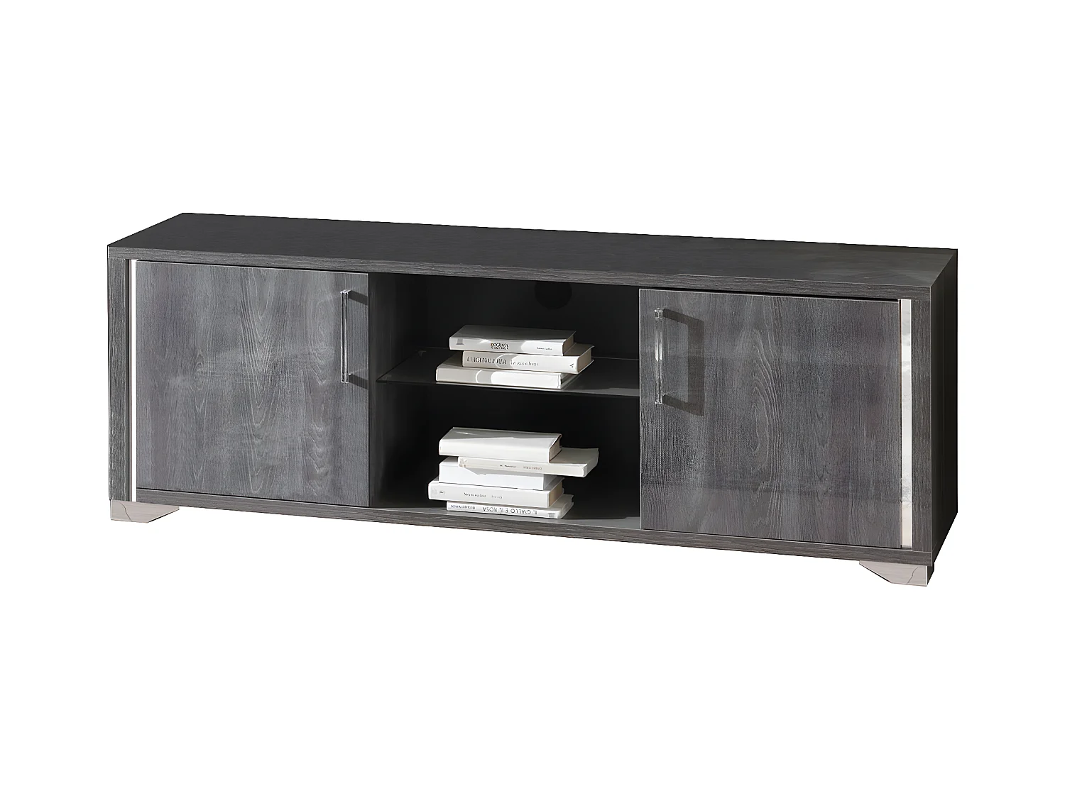 DAISY - Meuble TV 2 Portes avec Niche Centrale