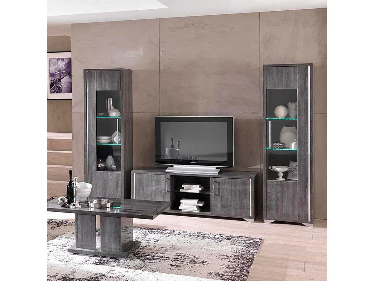 DAISY - Meuble TV 2 Portes avec Niche Centrale