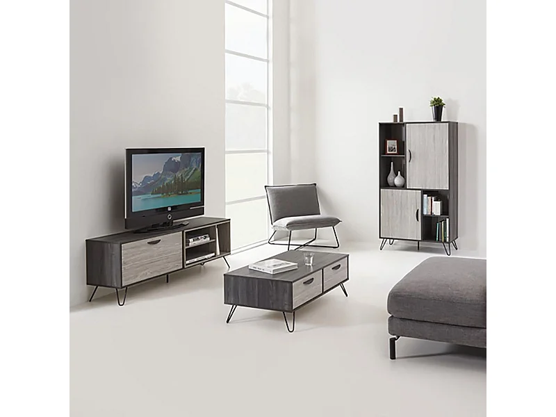 ASCA - Meuble TV 1 Porte 3 Niches 180cm