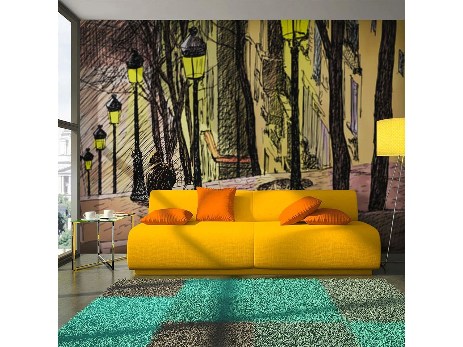 Papier peint promenade solitaire à travers montmartre - 450 x 270 cm