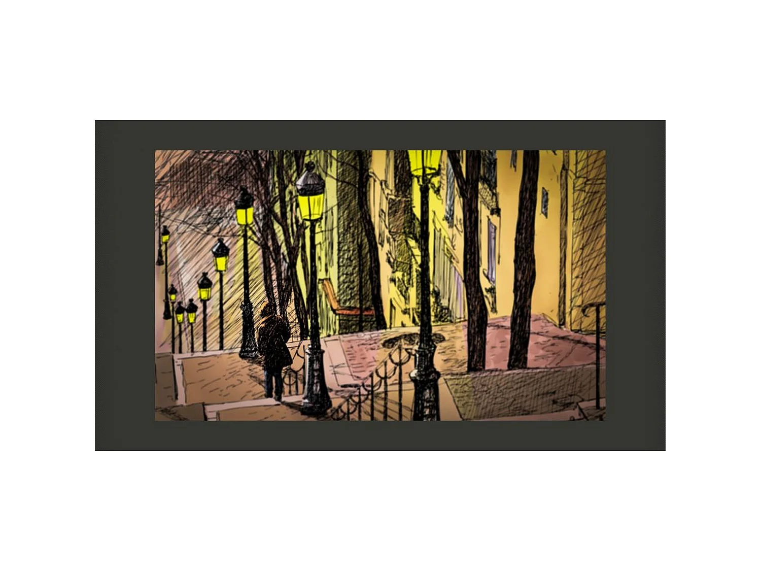 Papier peint promenade solitaire à travers montmartre - 450 x 270 cm