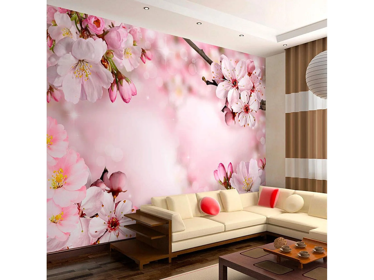 Papier peint fleur de cerisier de printemps - 150 x 105 cm