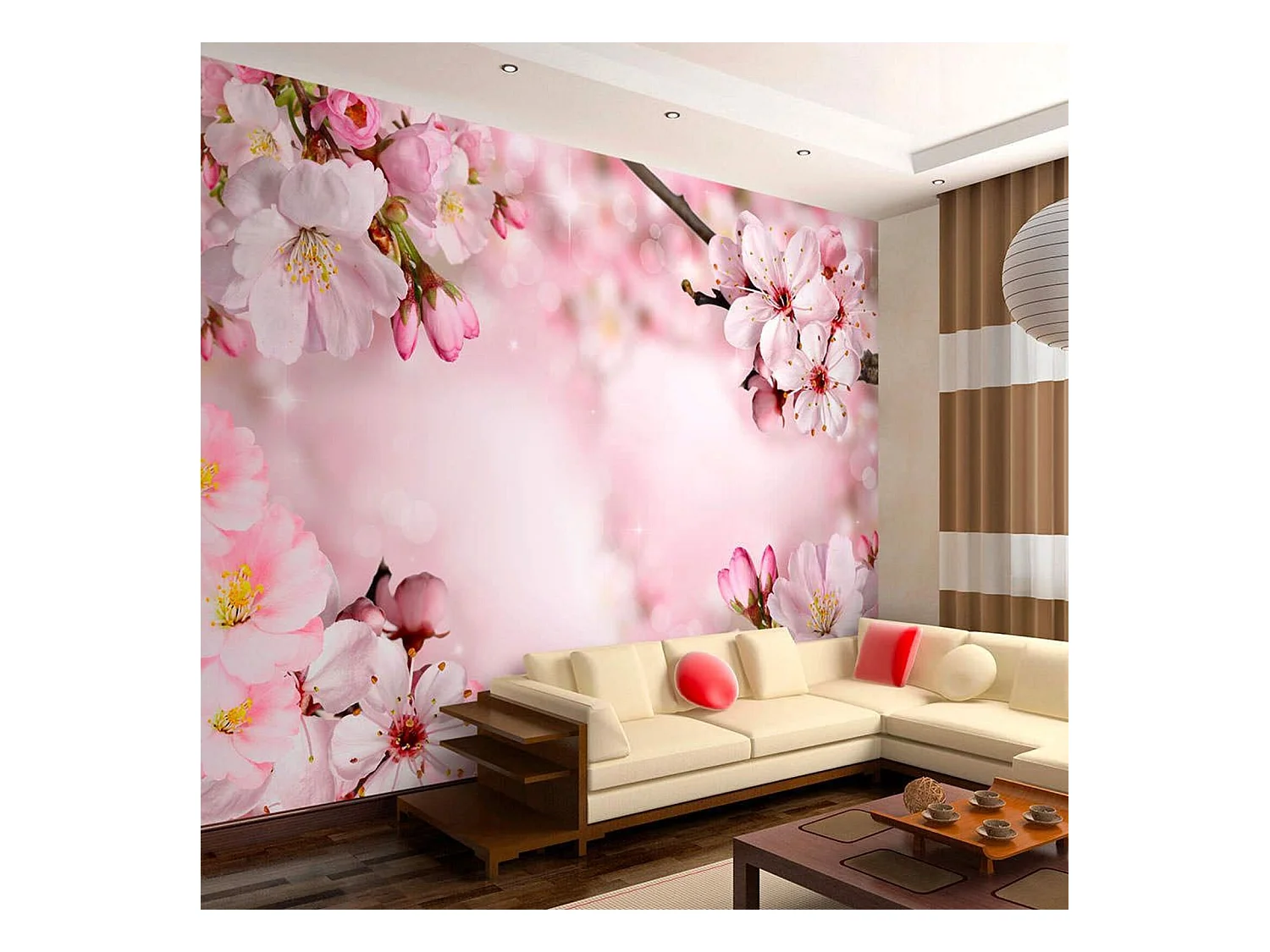 Papier peint fleur de cerisier de printemps - 150 x 105 cm