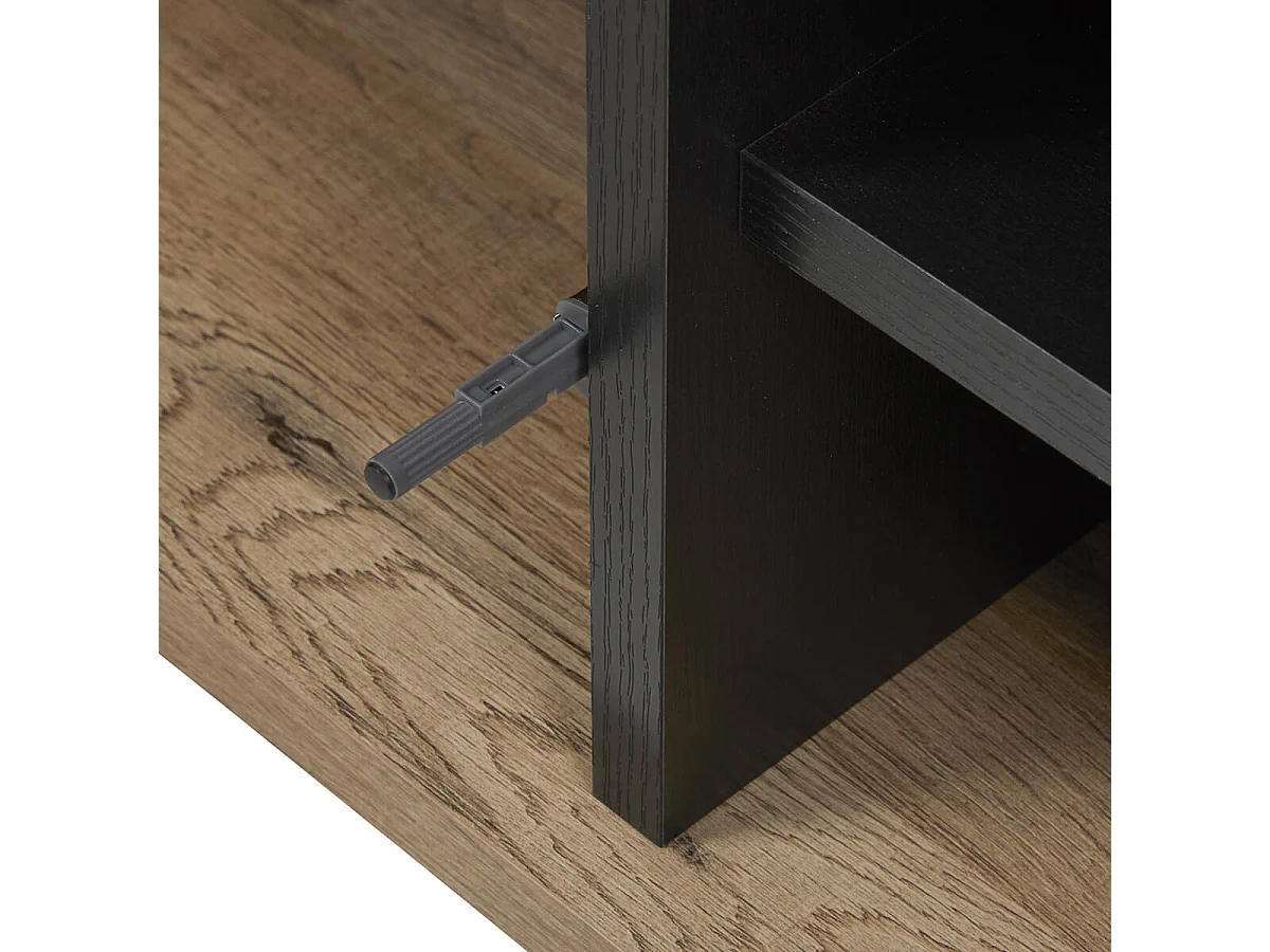 CARSON - Meuble TV 2 Portes Effet Bois Naturel et Noir