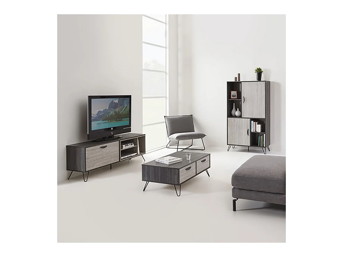 ASCA - Meuble TV 1 Porte 3 Niches 150cm