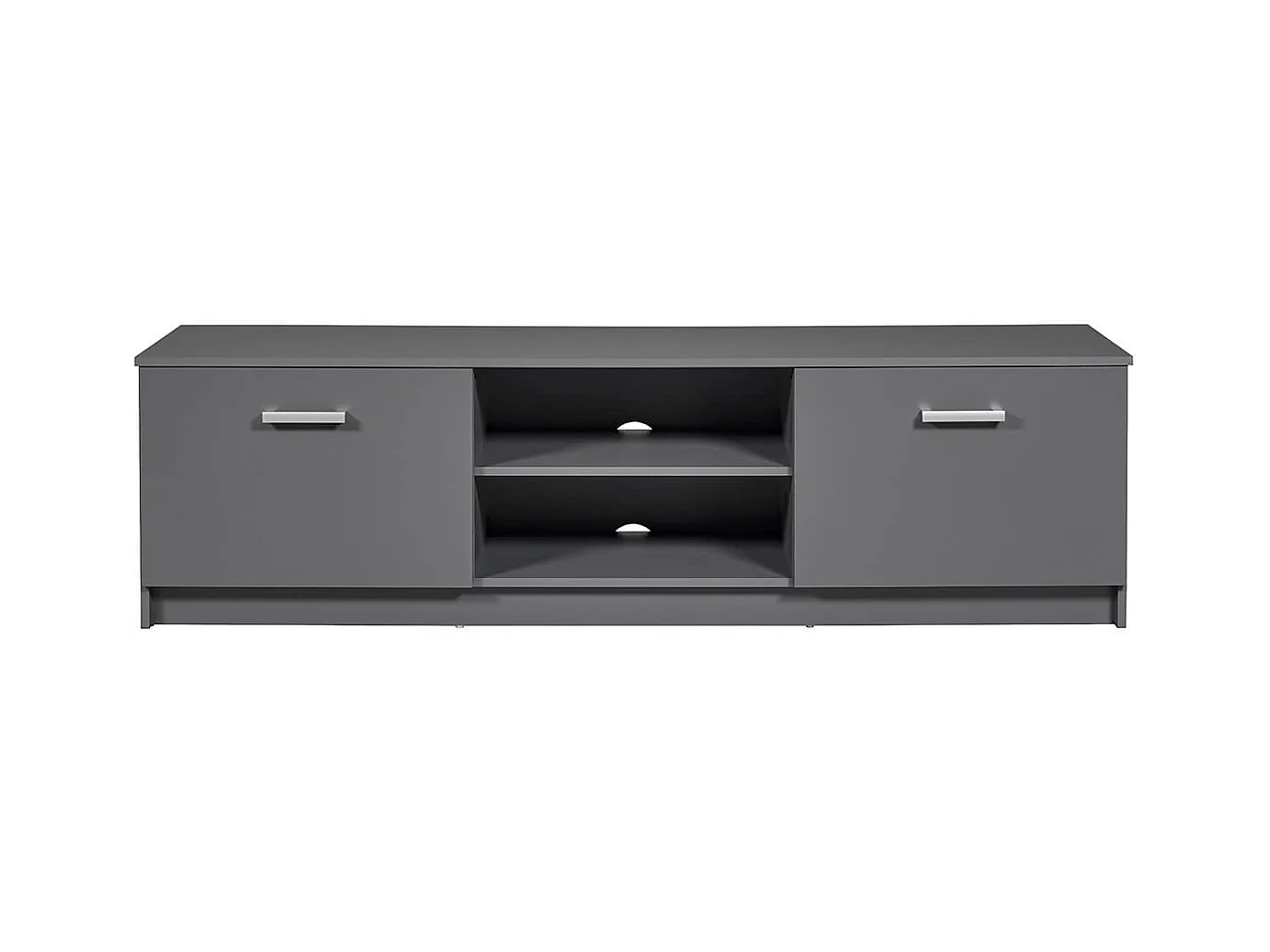 ZEINE - Meuble TV 2 Portes 2 Niches Coloris Gris Graphite
