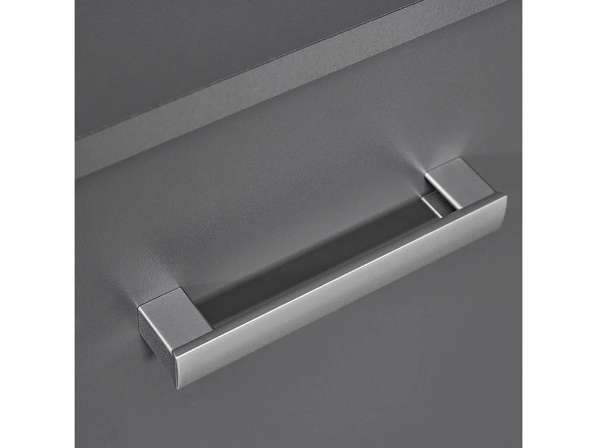 ZEINE - Meuble TV 2 Portes 2 Niches Coloris Gris Graphite